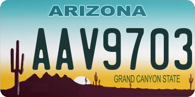 AZ license plate AAV9703