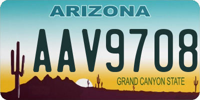 AZ license plate AAV9708