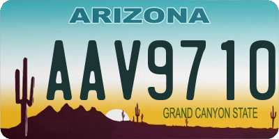 AZ license plate AAV9710