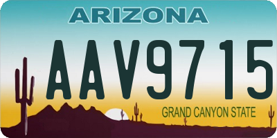 AZ license plate AAV9715