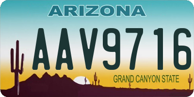 AZ license plate AAV9716