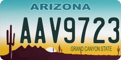 AZ license plate AAV9723