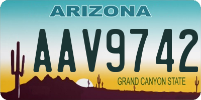 AZ license plate AAV9742