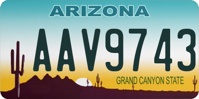 AZ license plate AAV9743