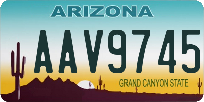 AZ license plate AAV9745