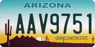 AZ license plate AAV9751