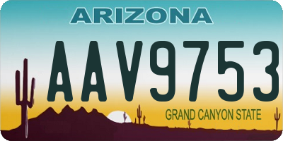 AZ license plate AAV9753