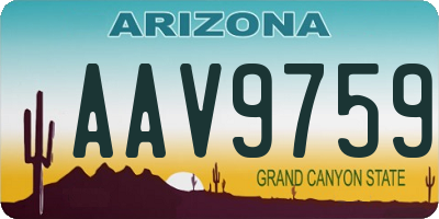 AZ license plate AAV9759