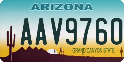 AZ license plate AAV9760
