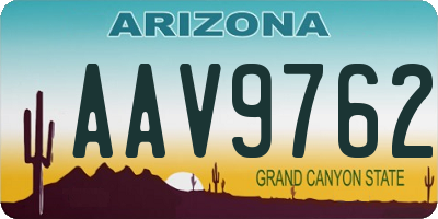 AZ license plate AAV9762