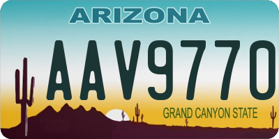 AZ license plate AAV9770