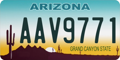 AZ license plate AAV9771