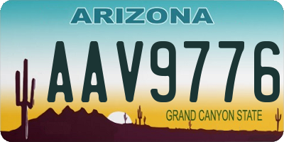 AZ license plate AAV9776