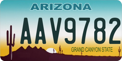 AZ license plate AAV9782