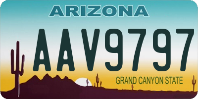 AZ license plate AAV9797