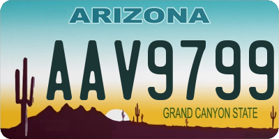 AZ license plate AAV9799