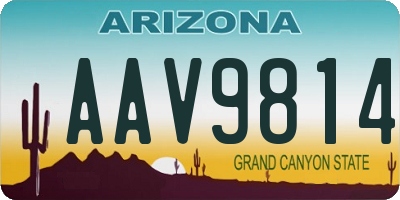 AZ license plate AAV9814