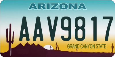 AZ license plate AAV9817