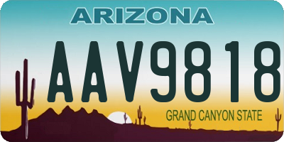 AZ license plate AAV9818