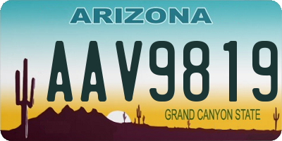 AZ license plate AAV9819