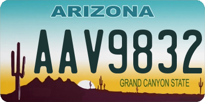 AZ license plate AAV9832