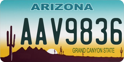 AZ license plate AAV9836