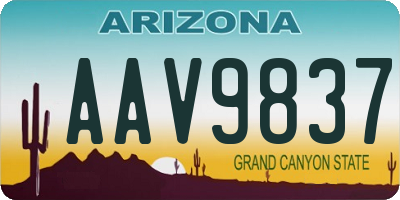 AZ license plate AAV9837