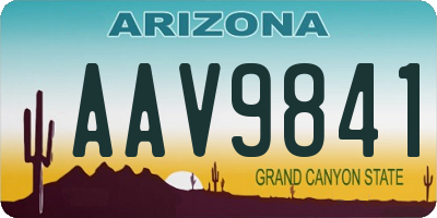 AZ license plate AAV9841