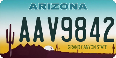 AZ license plate AAV9842