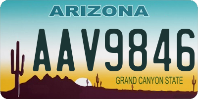 AZ license plate AAV9846