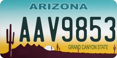 AZ license plate AAV9853