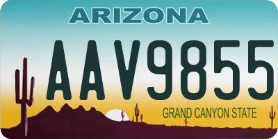 AZ license plate AAV9855