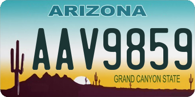 AZ license plate AAV9859