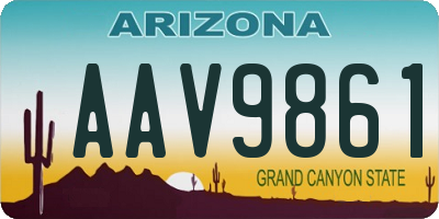 AZ license plate AAV9861