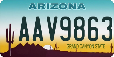 AZ license plate AAV9863