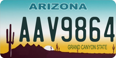 AZ license plate AAV9864
