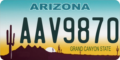 AZ license plate AAV9870