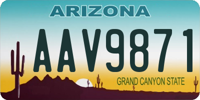 AZ license plate AAV9871