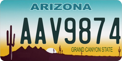 AZ license plate AAV9874