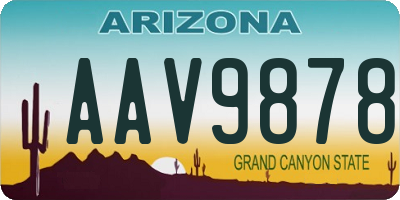 AZ license plate AAV9878