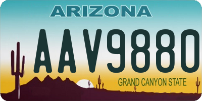 AZ license plate AAV9880