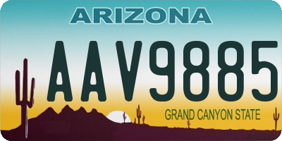 AZ license plate AAV9885