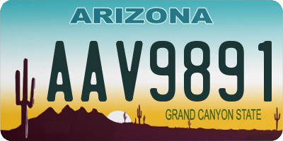 AZ license plate AAV9891