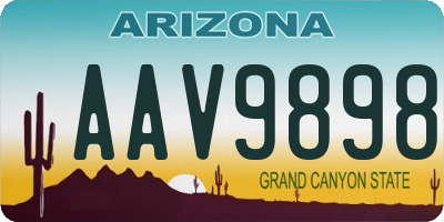 AZ license plate AAV9898