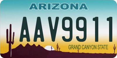 AZ license plate AAV9911