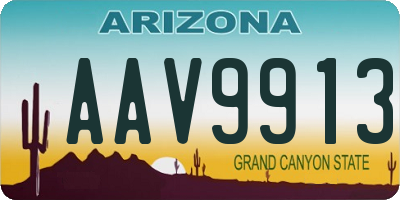 AZ license plate AAV9913