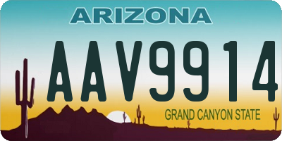 AZ license plate AAV9914