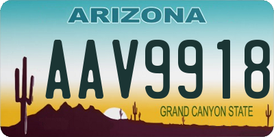 AZ license plate AAV9918