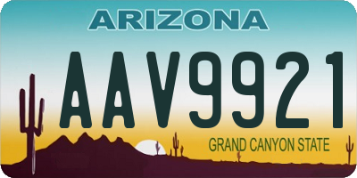 AZ license plate AAV9921