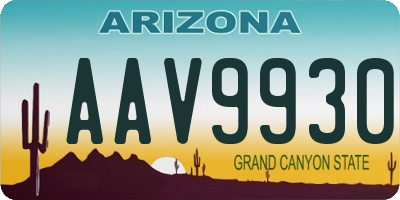 AZ license plate AAV9930